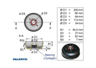 VALERYD Doboš 200×50 5×100 KNOTT/Schlegl s ležajem 4010507