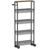 HOMESTAR Kuhinjska kolica 5 razina 47 x 13 x 96,5 cm, crna