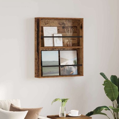 Polica za časopise 60 x 12 x 70 cm, konstruirano drvo, staro drvo