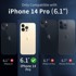 Maskica za Apple iPhone 14 Pro, silikonska, s 3x zaštitnim staklom, prozirna