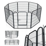 HOMESTAR igraonica za štence, 8 panela, 160 × 160 × 60 cm, metalna