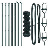 Ograda od lanca s 7 postova 0.6x10 m pocinčani čelik,zelena  