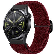 BStrap Braid Nylon remen za Huawei Watch GT3 46mm, red black