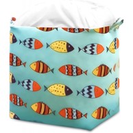 LIVEFY Koš za igračke Fishy 50 × 40 × 45 cm, tirkizni