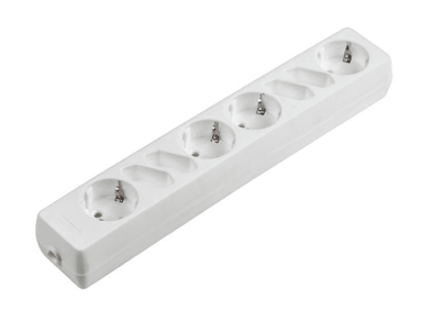 KEMOT Produžna letva 220 V, 4× euro + 4× kuka, bez kabela, max. 3500 W / 16 A