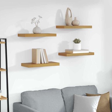 Zidna polica, set 4 kom, 50 x 23,5 x 4 cm, od konstruiranog drva, bež
