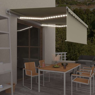 Automatska tenda s roletom i senzorom led 4 x 3 m, krema