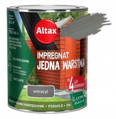 ALTAX Impregnacija za drvo i beton 0,75 L, antracitna