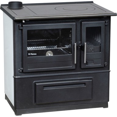 PLAMEN Peć na drva SLAVONAC N lijevi, bijeli