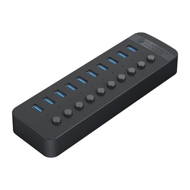 ORICO USB hub CT2U3-10AB, 10× USB-A 3.0, s prekidačima, crna