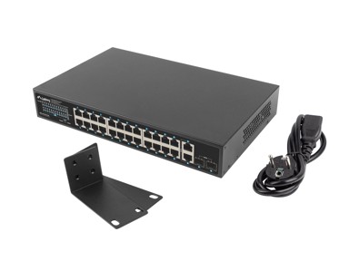 LANBERG Switch RSGE-24P-2GE-2S-360, 24-Port, Gigabit Ethernet, PoE+, SFP