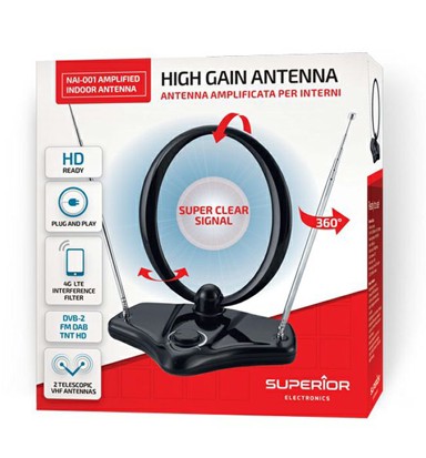 SUPERIOR TV Sobna antena s pojačalom, NAI-001