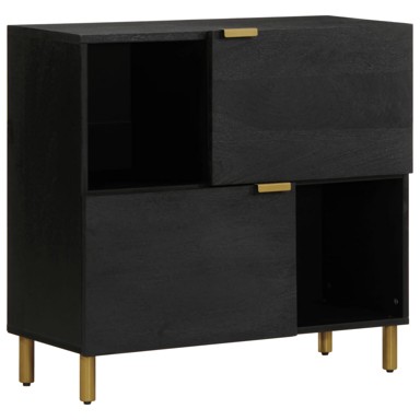 Komoda crna 80x33x75 cm od konstruiranog drva