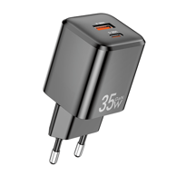 AWEI Brzi punjač PD-66-EU, GaN, snaga 35 W, crna boja