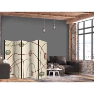 Paravan Labirint s perlama, Minimalistička apstrakcija na istrošenoj pozadini, 225 x 172 cm