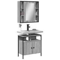 2-dijelni set kupaonskog namještaja siva boja hrasta drveni