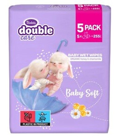 VIOLETA Baby vlažne maramice Baby Soft - med i kamilica, 51x5