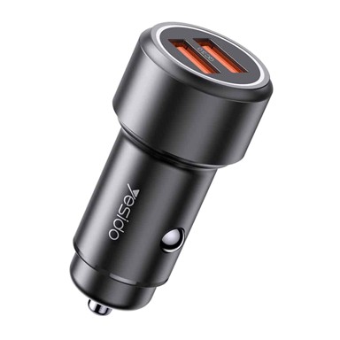 YESIDO Auto punjač Y43, crni, 2xUSB QC 3.0, 36W