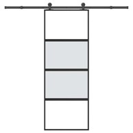 Klizna vrata s priborom od kaljenog stakla i aluminija mat i prozirna 76x205 cm