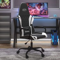 Masažna gaming stolica, crno-bijela, umjetna koža