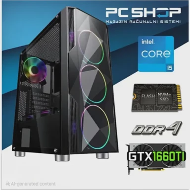 MAGAZINRS Stolno računalo Raptor / Intel Core i5-13400F, 16GB, 1TB SSD, RTX 1660 Ti, FreeDOS