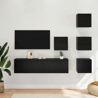 Set TV komoda, 60x30x30 cm, crni hrast, 6 komada