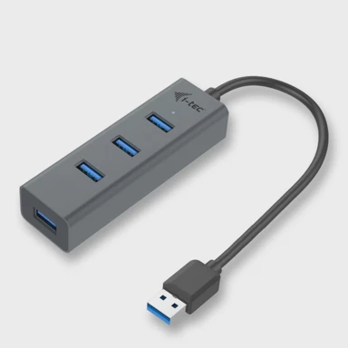 I-TEC USB-A hub, 4×USB 3.0, pasivni, metal, srebrna