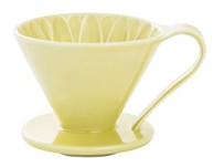 CAFEC keramički dripper za kavu Arita Flower, veličina 4, žuti, CFD-4YE