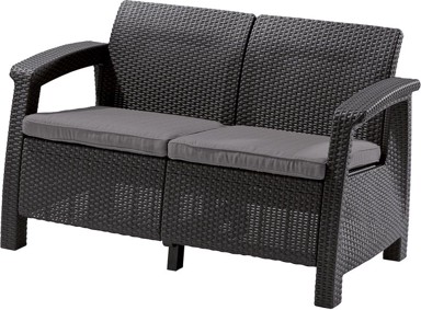 ALLIBERT Vrtna garnitura Corfu Love Seat, antracit
