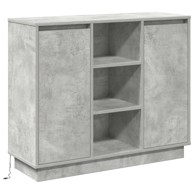Sideboard s LED-om, konstruirano drvo, siva betonska, 90x32x75 cm