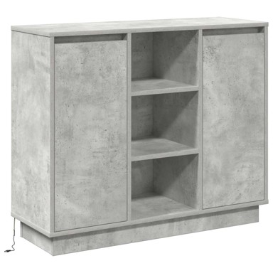 Sideboard s LED-om, konstruirano drvo, siva betonska, 90x32x75 cm