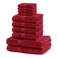 RESTILO Crveni pamučni set ručnika 10 kom od frotira Marina