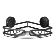 WENKO Kupaonska polica Pavia kutna 27 cm Static-Loc®, crna