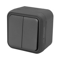 COMMEL Prekidač nadžbukni SERIJSKI ANTRACIT IP55