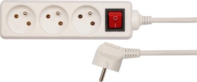 VOREL Produžni električni kabel, 3 utičnice s uzemljenjem, 5 m, s prekidačem