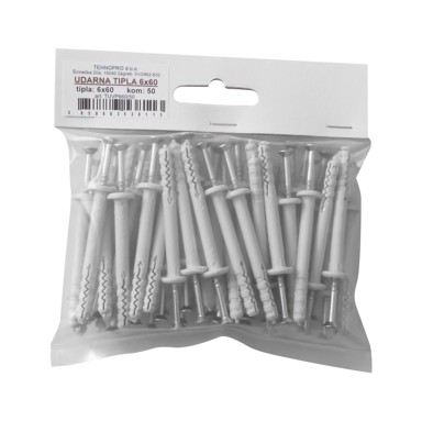 TEHNOPRO Plastična tipla udarna 6x60, 50 kom