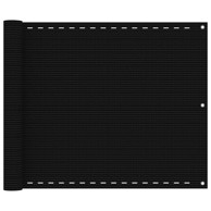 Balkonski zastor crni 75 x 400 cm HDPE
