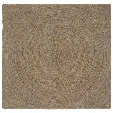 Tepih, dimenzije 120 × 120 cm, juta, siva
