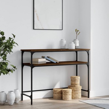 Konzolni stol boja hrasta 100 x 35,5 x 75 cm konstruirano drvo