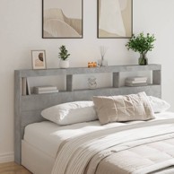 Ormarić za uzglavlje LED svjetlima boja betona 200x17x102 cm