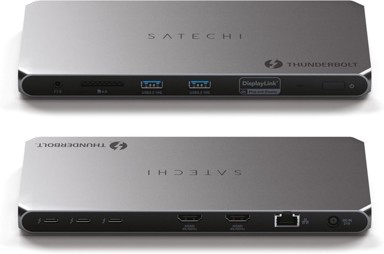 SATECHI Priključna stanica, Thunderbolt 4, 100 W PD, dual HDMI 4K, 40 Gbps, USB-A, Ethernet, SD čitač