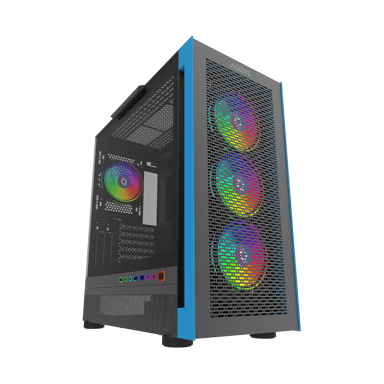NIKCORP Gaming kućište Midi Tower, ATX, Micro-ATX, Mini-ITX, kaljeno staklo, crno, ARGB osvjetljenje