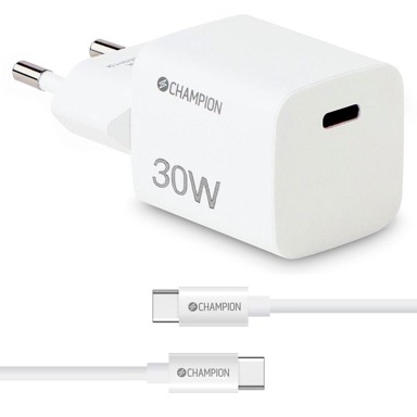 CHAMPION Kućni punjač, 30W, PD, USB-C kabel 1.5 m