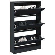Ormarić za cipele 80 x 21 x 125.5 cm konstruirano drvo, crna