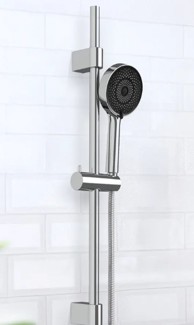 WENKO Set za tuš kabinu od nehrđajućeg čelika sa ručnim tušem i kliznim nosačem 70 cm, srebrna boja, Softwater