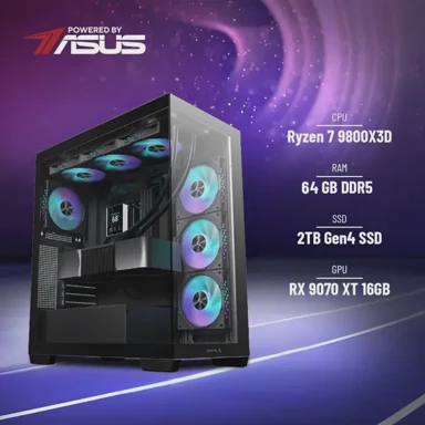 BAB Stolno računalo Inferno X / AMD Ryzen 7 9800X3D, 64GB, 2TB SSD, RX 9070 XT, Windows 11 Pro