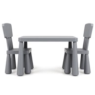 NORTHIX Dječji set stola i 2 stolice, sivi, 76,5 cm
