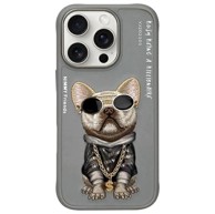 NIMMY Glasses Cool Dog maskica za iPhone 16 Pro Max, siva