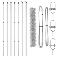 Ograda od lanca s 7 stupova 1x10 m galvanizirani čelik,siva  