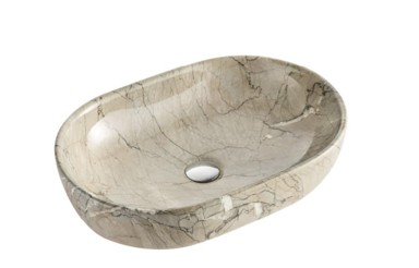 S6 STEKLARSTVO ŠEST Umivaonik S6BR1 59x42x14 cm, bež mramor